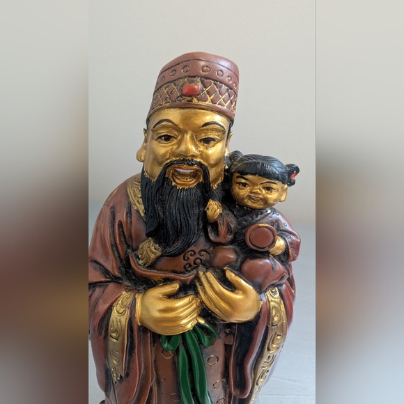 Vintage statue Feng Shui, Fu Lu Shou, God of prosperity, chinese, symbolism - Picture 9 of 9
